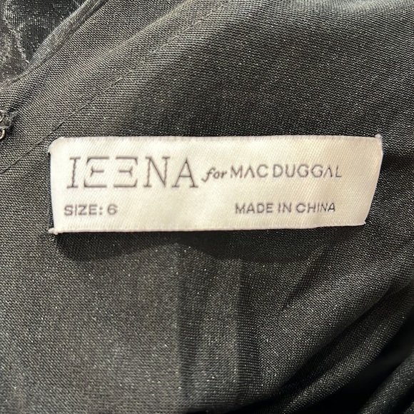 Ieena For Mac Duggal Womens Gown Dress Black Slit Maxi One Shoulder Ruffle 6 - Picture 9 of 13